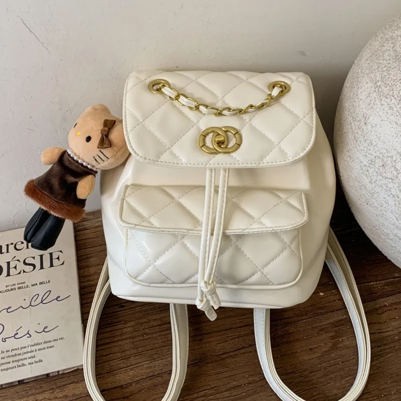 ‌ Sac à dos matelassé à sangle en chaîne, sac seau chic pour femmes, sac à dos décontracté à la mode pour les voyages et le travail, 2025