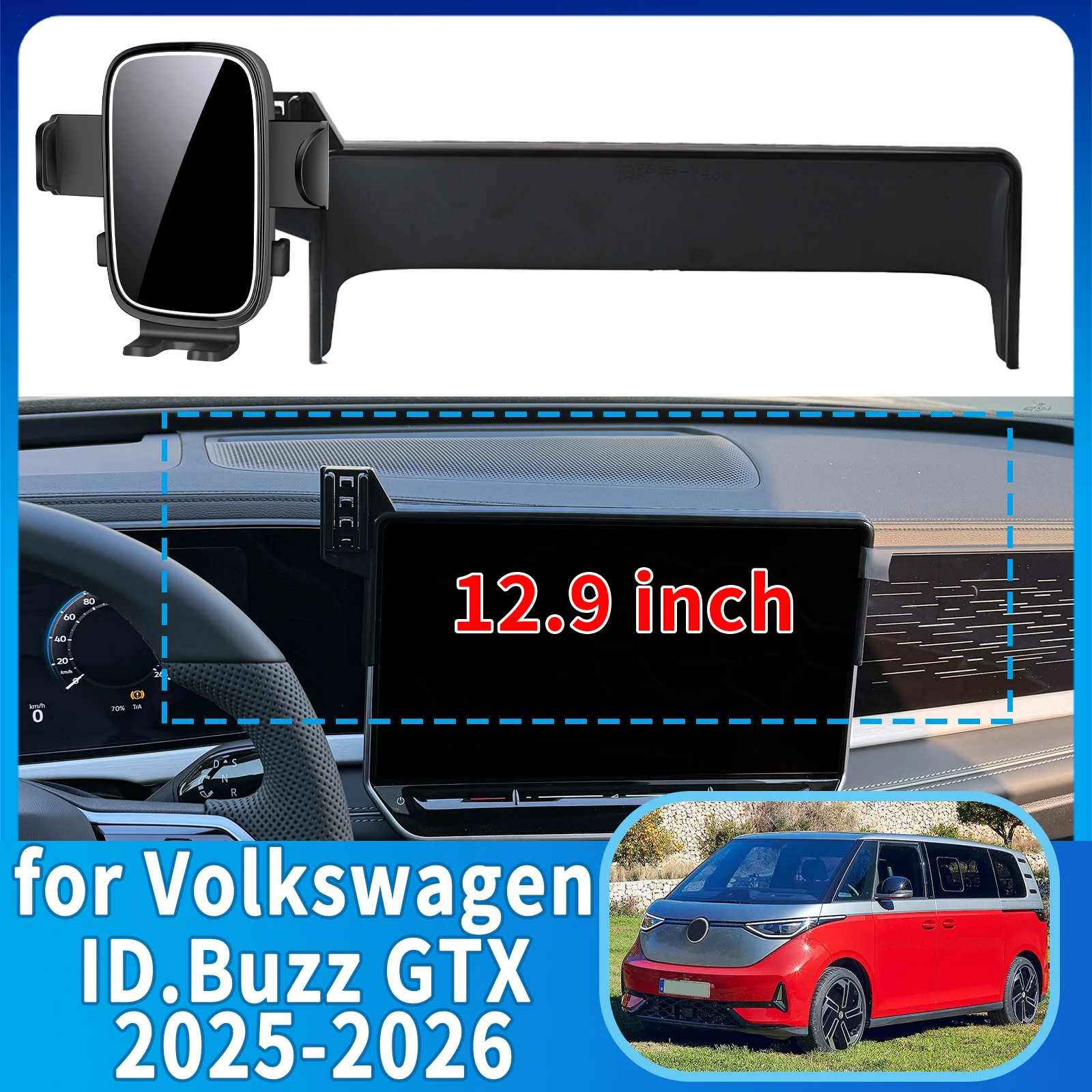 

fit for Volkswagen ID.Buzz GTX 2025 2026 Phone Holder, Dashboard Screen Mount Bracket Easy Installation​​ Car accessoires