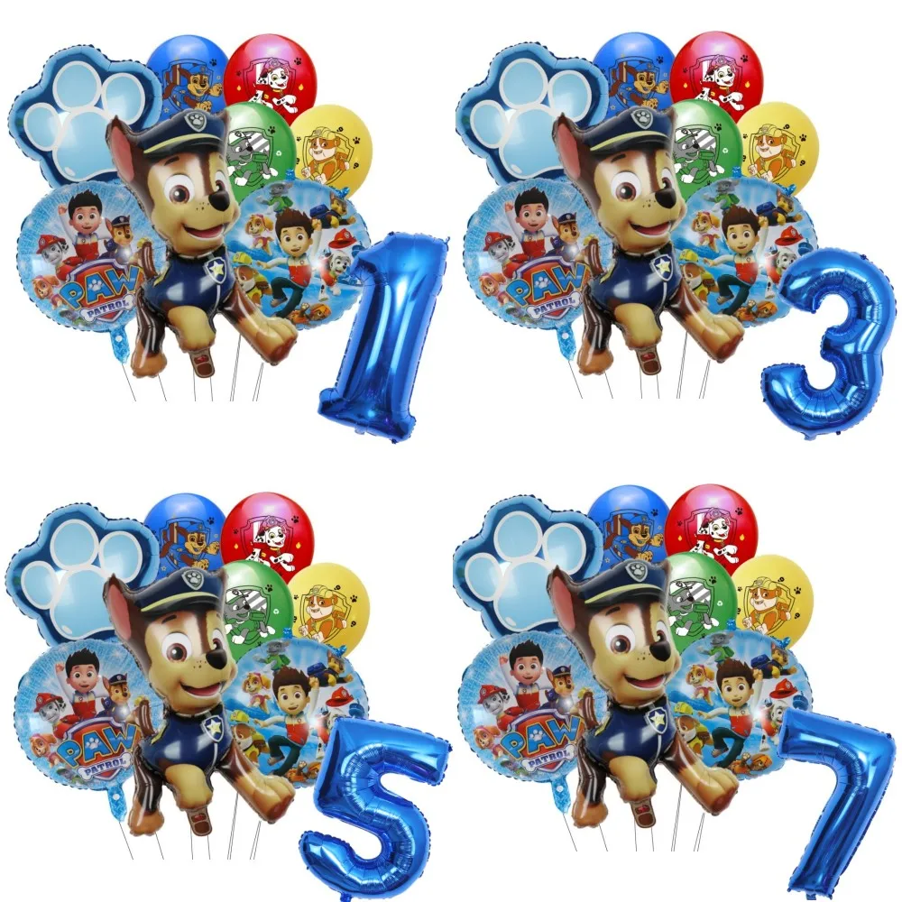 PAW Patrol Party Balloons Disposable Tableware Set Kids Boys PAW Patrol Birthday Decoration Favor Helium Air Globos Baby Shower