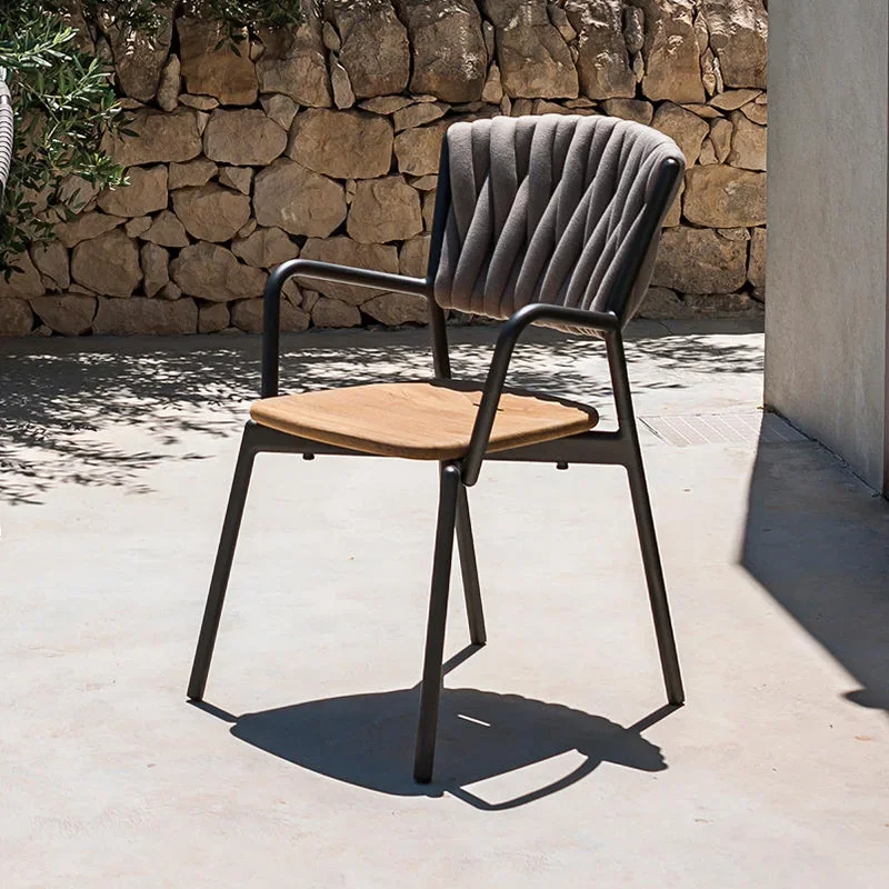 Rope Outdoor Tables And Chairs Aluminum Alloy Rust-proof Sturdy And Waterproof Modern Villa Courtyard Garden Chairs