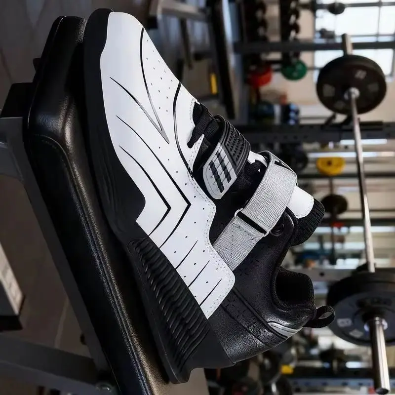 Professional Weight Lifting Sneaker High Quality Squatting Shoes Hook & Loop Squat Hard Pull Shoes Big Size 46 Weight Shoe Man