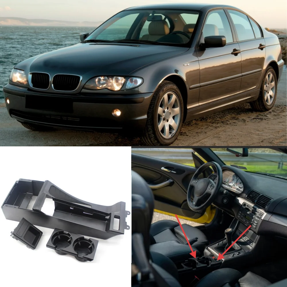 

For BMW 3 Series E46 1999-2006 car center console cup holder base decorative panel set OE: 51168218305