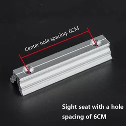 Slot per schede con Base di puntamento in metallo con spaziatura dei fori da 6CM Base di puntamento Laser a doppio scopo accessori per fionda telescopica per asta lunga esterna