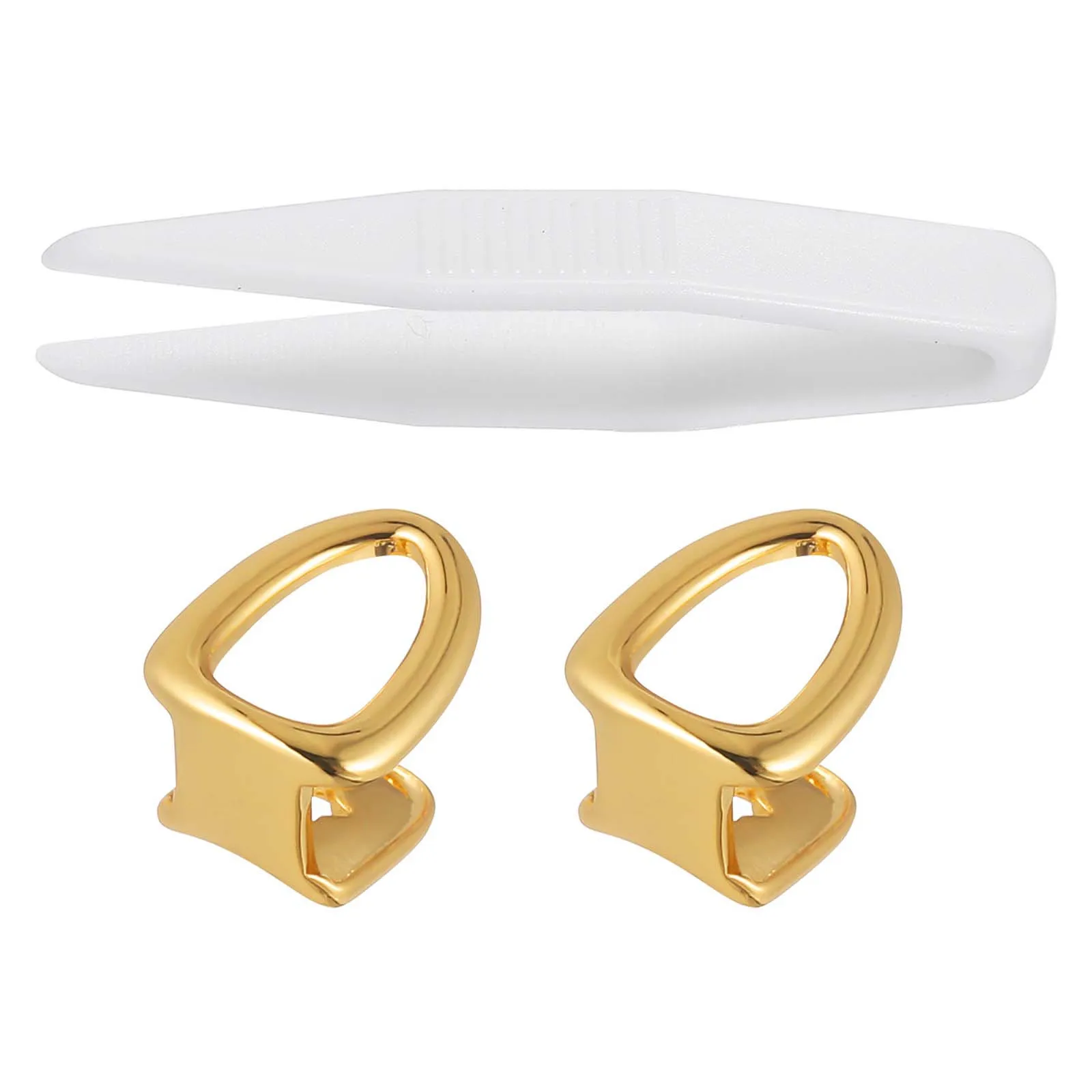 2 pçs metal dentes grill caps moda cobre grill para seus dentes hip pop fornecimento cosplay masquerade club wear diário decorativo