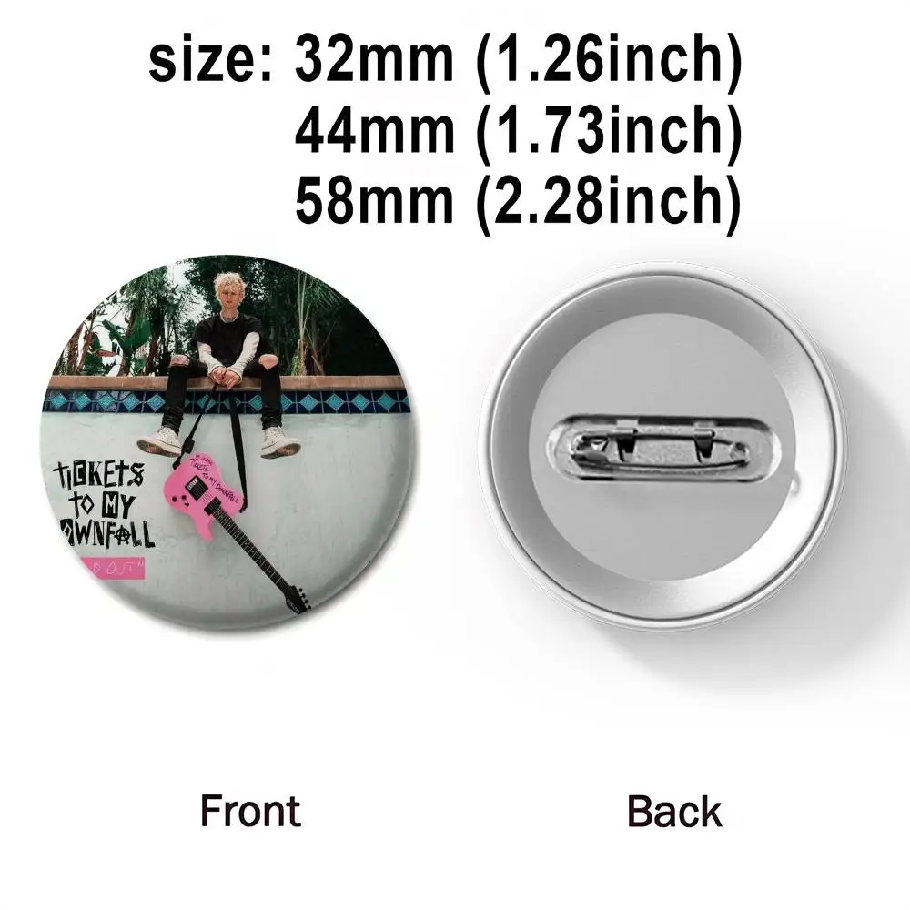 MGK M-آلة بندقية K-كيلي شارات مستديرة رائعة شارة دبابيس الإبداعية دبابيس للملابس قبعة ظهره هدية اكسسوارات #5