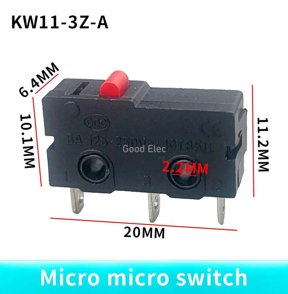 5/10pcs  KW11-3Z  Small micro limit switch mechanical stroke 5A 125/250V~10T85 self-reset foot