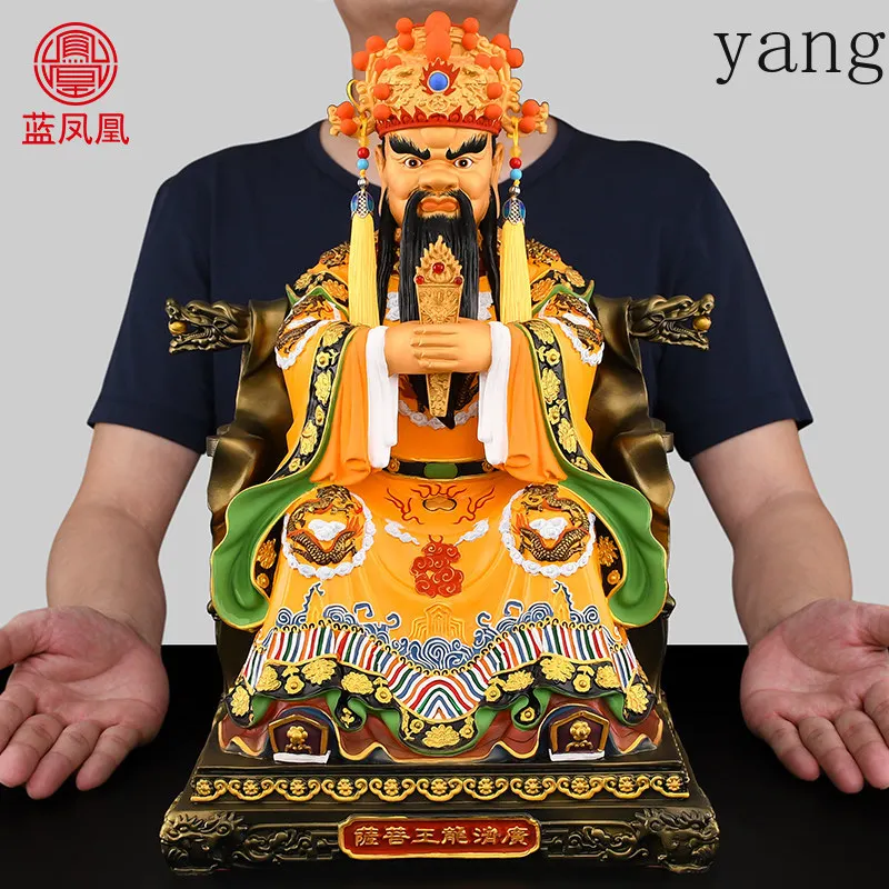 CX Wutai Mountain Dragon Fifth Master Statue Painted Guangji Dragon King God of Wealth Statue Home Buddhist Hall Offering
