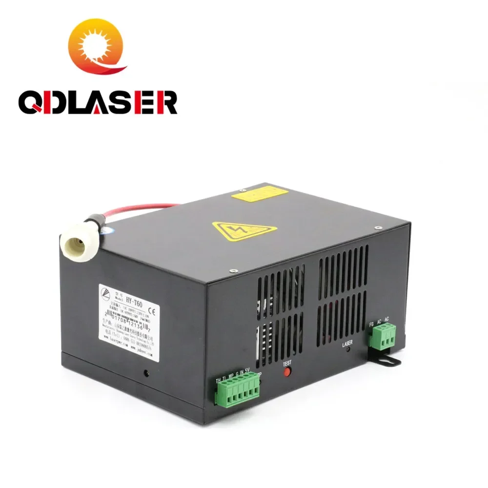 QDLASER 60W CO2 Laser Power Supply for CO2 Laser Engraving Cutting Machine HY-T60 T / W Plus Series with Long Warranty