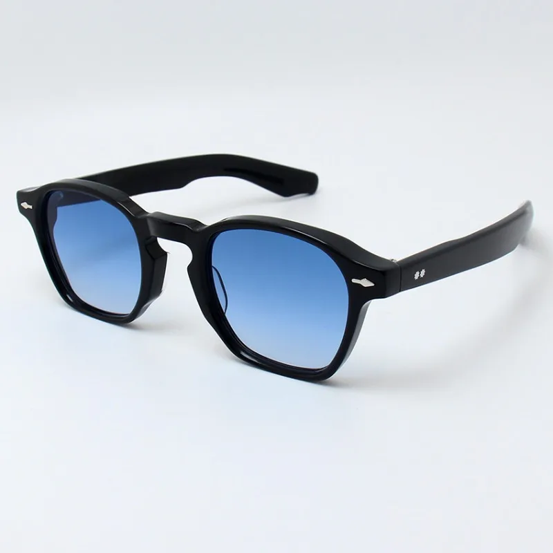 

G-dragon The Same Oval Acetate Stylish Men's Top Goods Japanese Hand-made Retro Sunglasses High Quality Blue Piece