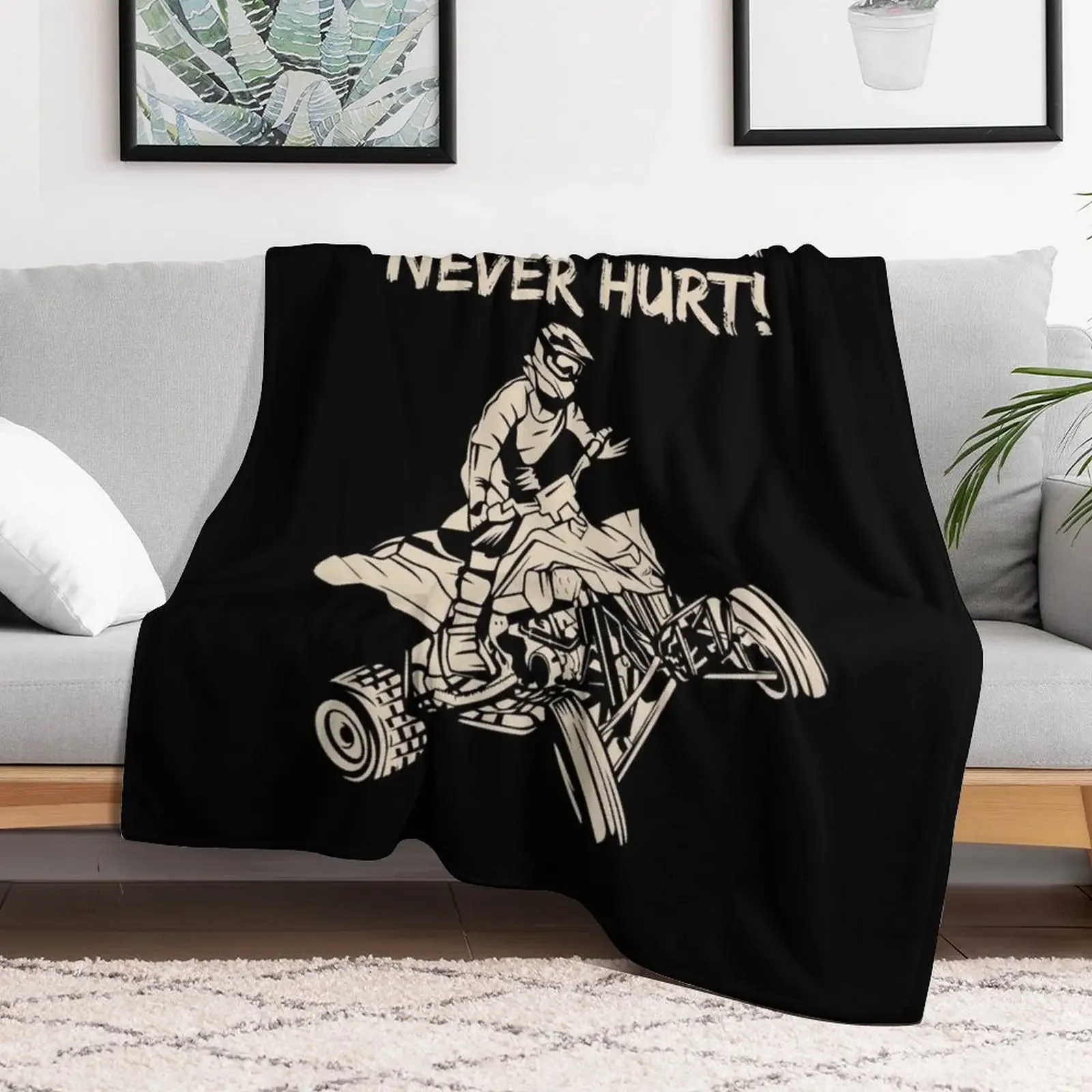 ATV Quad A Little Dirt Never Hurt Four Wheeler Racing Design Throw Blanket Thins decorative Blankets