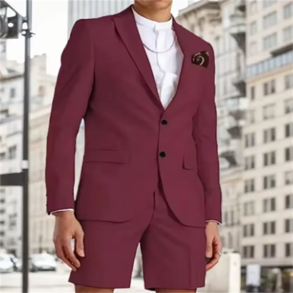 

A Two-piece Set of Short-sleeved Shorts for Summer Beach Costume Fashionable Fitted Short Suits Graduation Party Circus