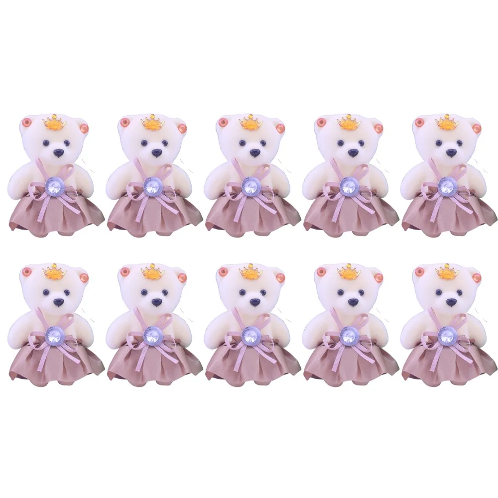 

10pcs/set Foam Bear Bear Plush Foam Toys Plush Animal Cartoon Mini Bear Flower Bouquet 11cm Plush Doll Cartoon Bouquet Doll