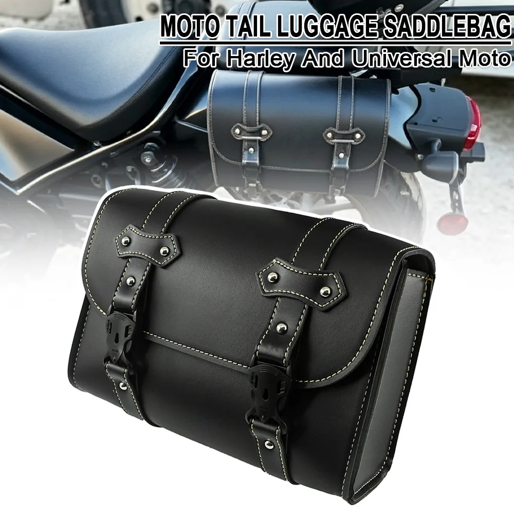 Universal For Harley Dyna Sportster XL883 Motorcycle Tail Luggage Saddlebag Waterproof Pouch Side Toolbags Punk Suitcase Bags