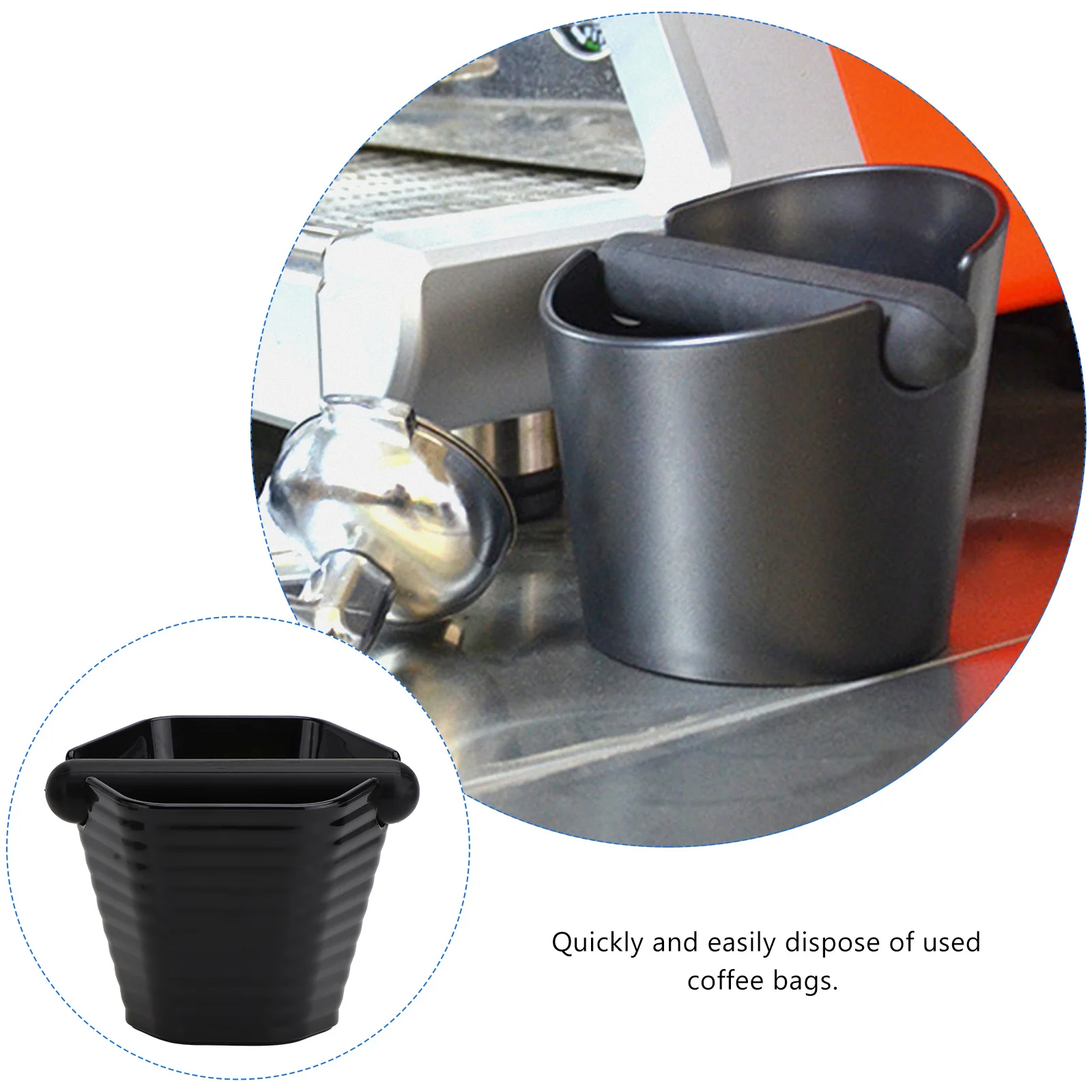 

1pc Grounds Bucket Coffee Anti-Slip Bottom Easy Clean Smooth Surface Coffee Maker Accessory Dustbin