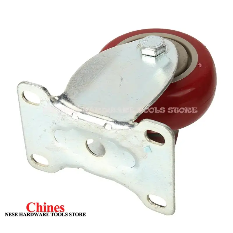 

3 Inch M12 Screw Rod Brake-Equipped Universal Wheel (Jujube Red) Double Bearing Wear-Resistant Mute PVC Truck Caster 100kg Load