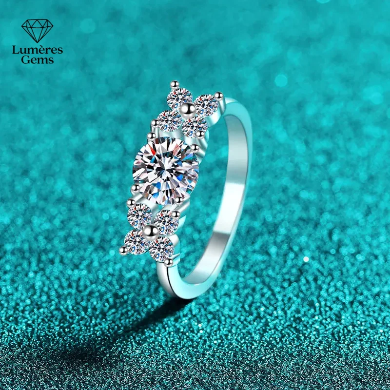 

Minimalist Starry Sky PT950 Platinum Women'S Ring! 1CT Moissanite, Bold Design, High-End Festival Gift & Flattering