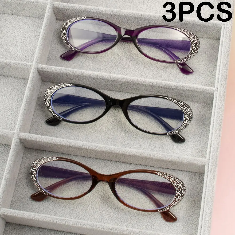 Gafas de lectura para mujer, amplificador de marco de lector de personalidad para presbicia, moda para mujer, 3 uds.