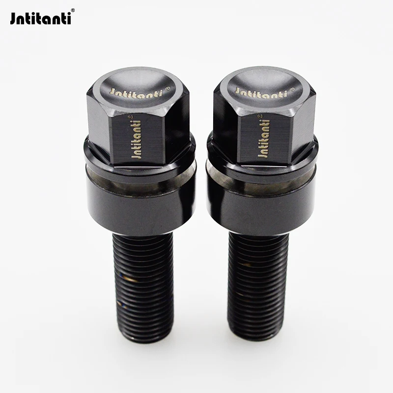 Jntitanti  Gr5 titanium wheel bolt screw M14x1.5x35 ball seat for Porsche Audi