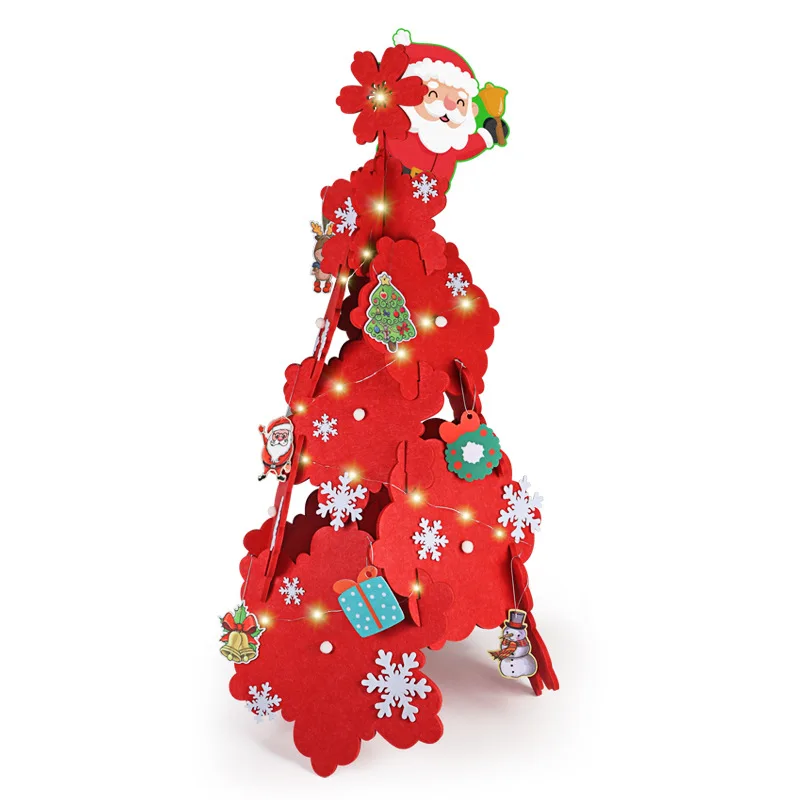 Felt Christmas Tree Children's Puzzle DIY Handmade Splicing 3D Decoration Christmas Atmosphere Gift Decoration New Product