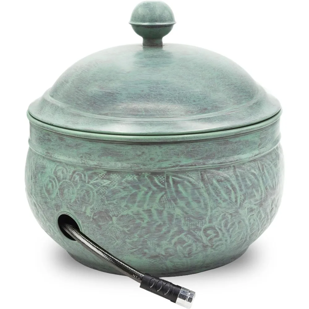 

Good Directions 457-458 Key West Garden Hose Holder Pot, Large Capacity, Blue Verde Finish