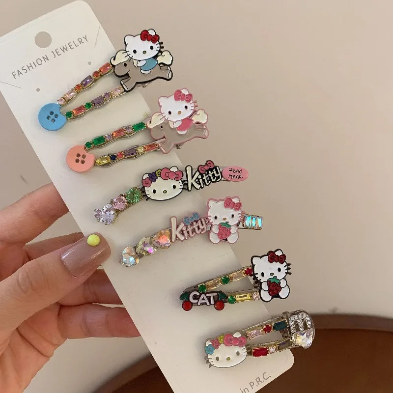 

Cute Pink Duckbill Bangs Clip Fashionable Diamond Studded Girl's Heart Sweet Crystal Hair Clip Heart-shaped Hairpin