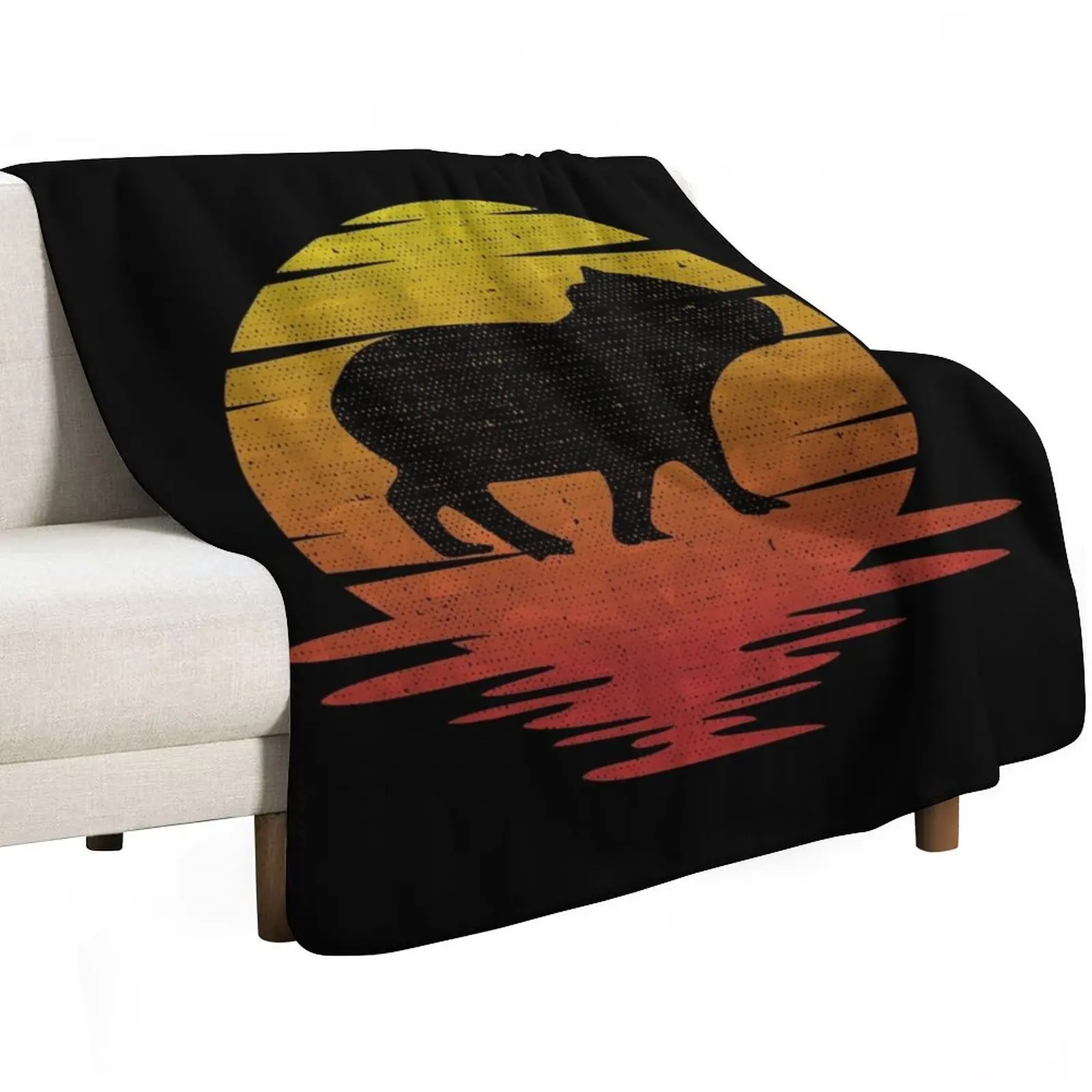 Vintage Capybara Silhouette Retro Sunset Cute Art Throw Blanket Custom Fashion Sofas Moving Sleeping Bag Thermal Heavy Blankets