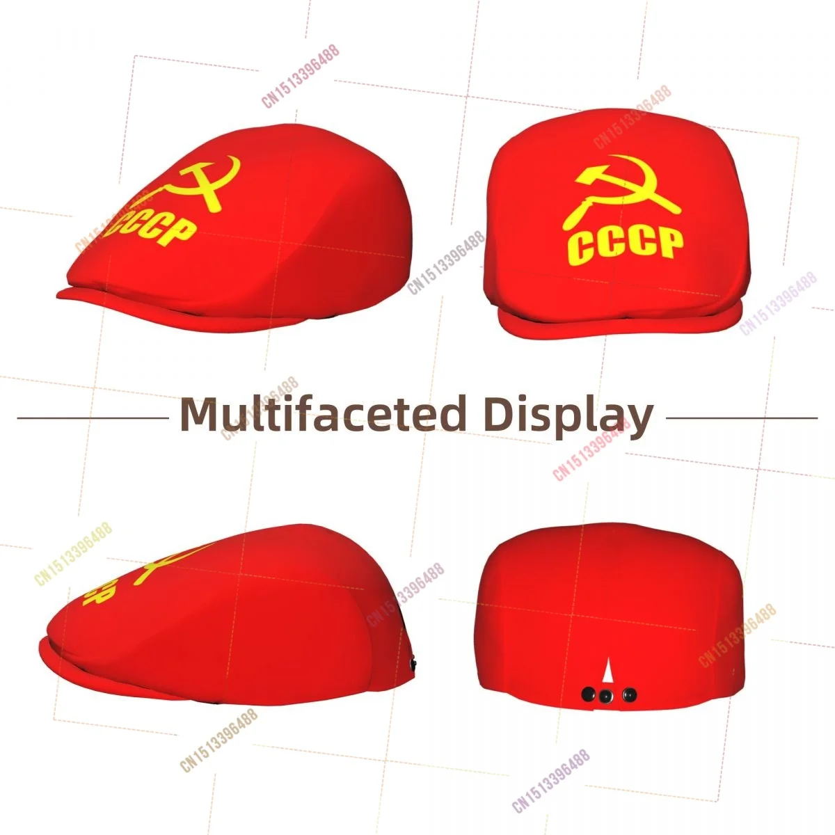 CCCP Ussr Flag Men Women Flat Ivy Gatsby Newsboy Driving Hat Cap Short Brim Ideal for Driving Daily Casual