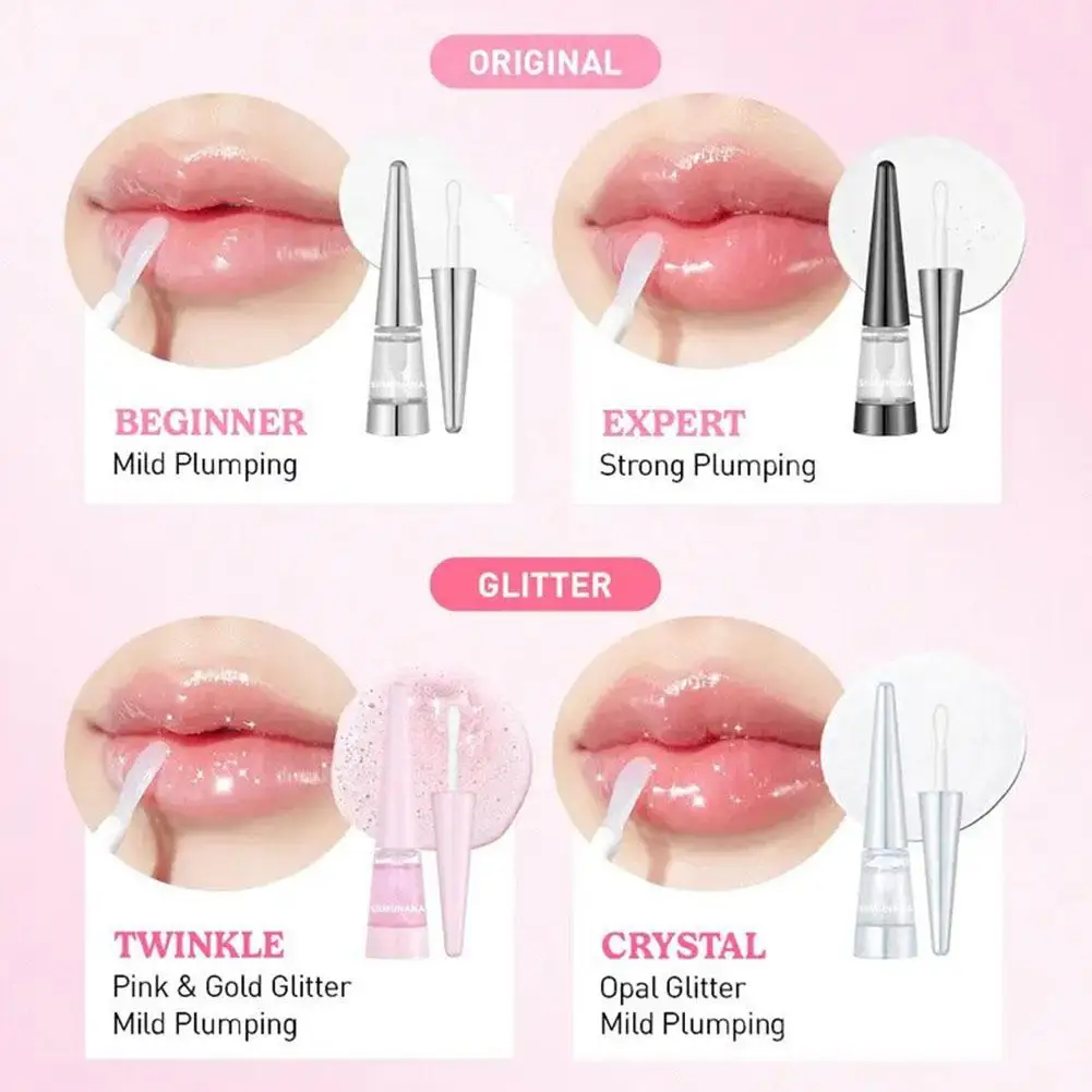 Olio per labbra coreano, idratante, volumizzante, trasparente, lucidalabbra ad alta lucentezza, riduce le linee secche, crea un look labbra lucido e paffuto