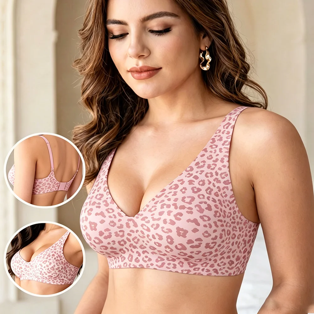 T Shirt Bra Seamless - 1Pcs Leopard Print Seamless Wireless Bra,