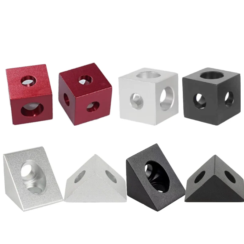 4pcs 1515/2020 Aluminum Block 90 Degree Angle Corner Connector for V-Slot/C-Beam Aluminum Extrusions Profile 3D Printer Parts