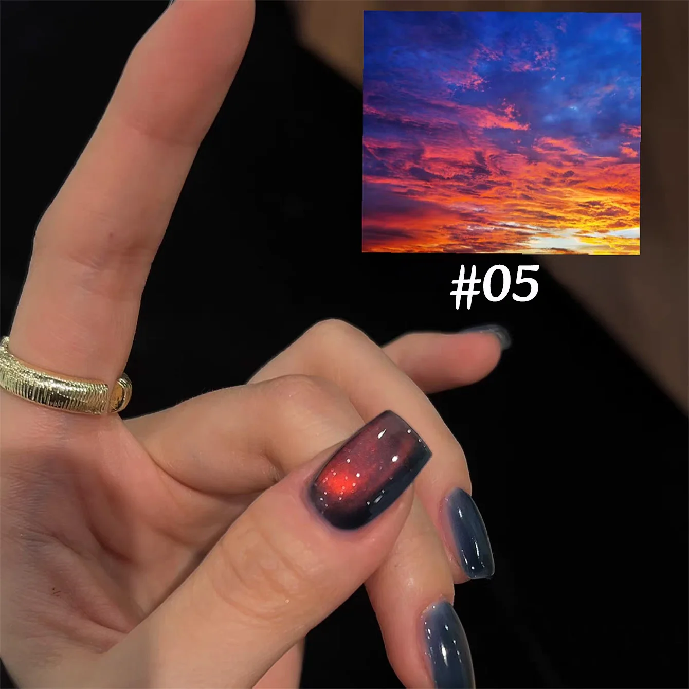 ZH Luxury sunlight Cat Eye Nail Gel Polish Set with Soak Off UV LED Cat Eye Gel Polish Manicure Nail Art Gift Kit For Christma