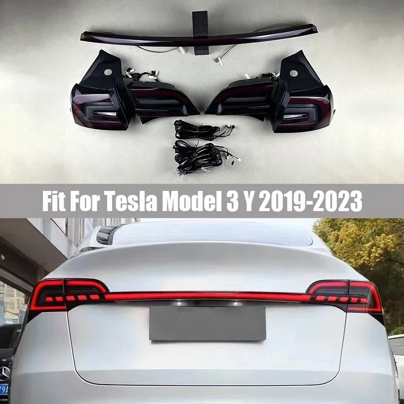 

Подходит для модели Tesla 3, модели Y Through Tail светильник 2019 2020 2021 2022 2023 для модели Y Pilot 2019 +