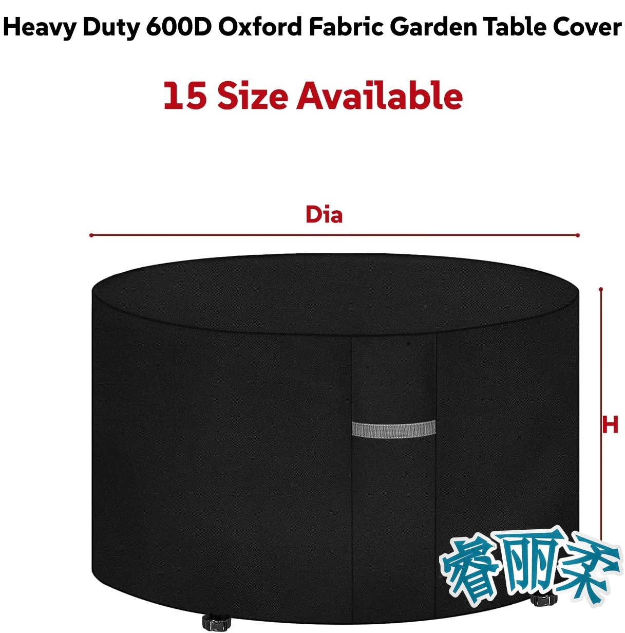 Heavy Duty 600D Oxford Fabric Garden Table and Chairs Covers Waterproof Garden Anti-UV Outdoor Patio Set Cover Round