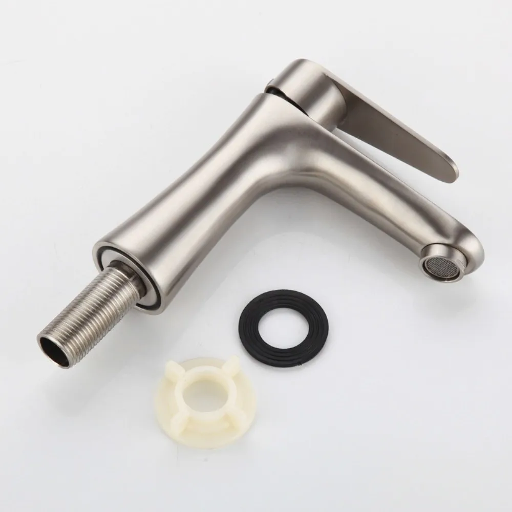 

Single Handle Stainless Steel Faucet Rust-proof Anti-Leakage Lavatory Vanity Sink Tap Multi Functional Easy Installation