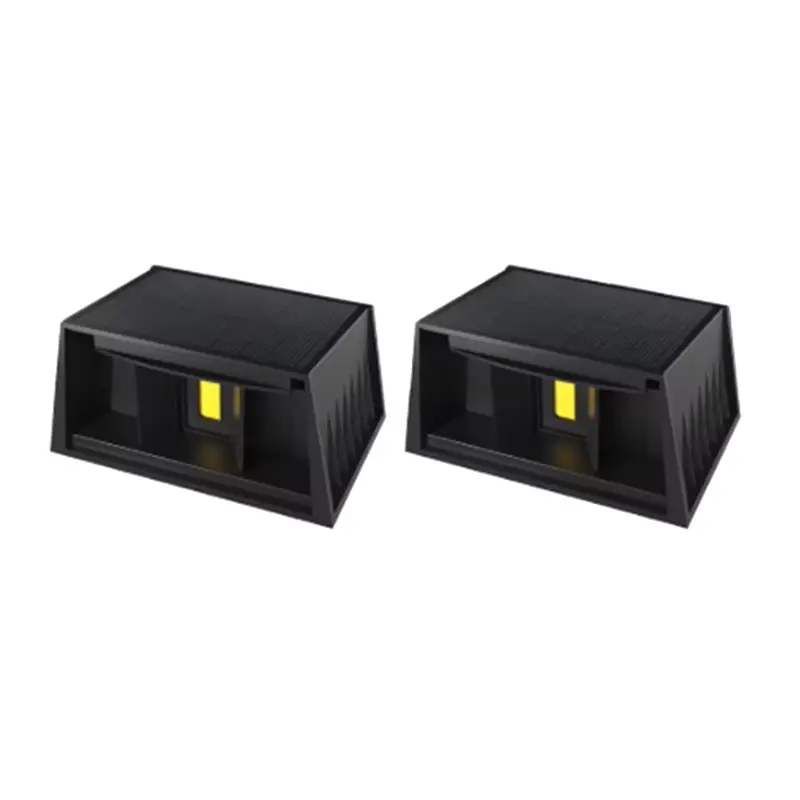 b03c-庭用フェンス壁照明-2個セット-屋外ソーラーランプ-上下角度調整可能-暖色光