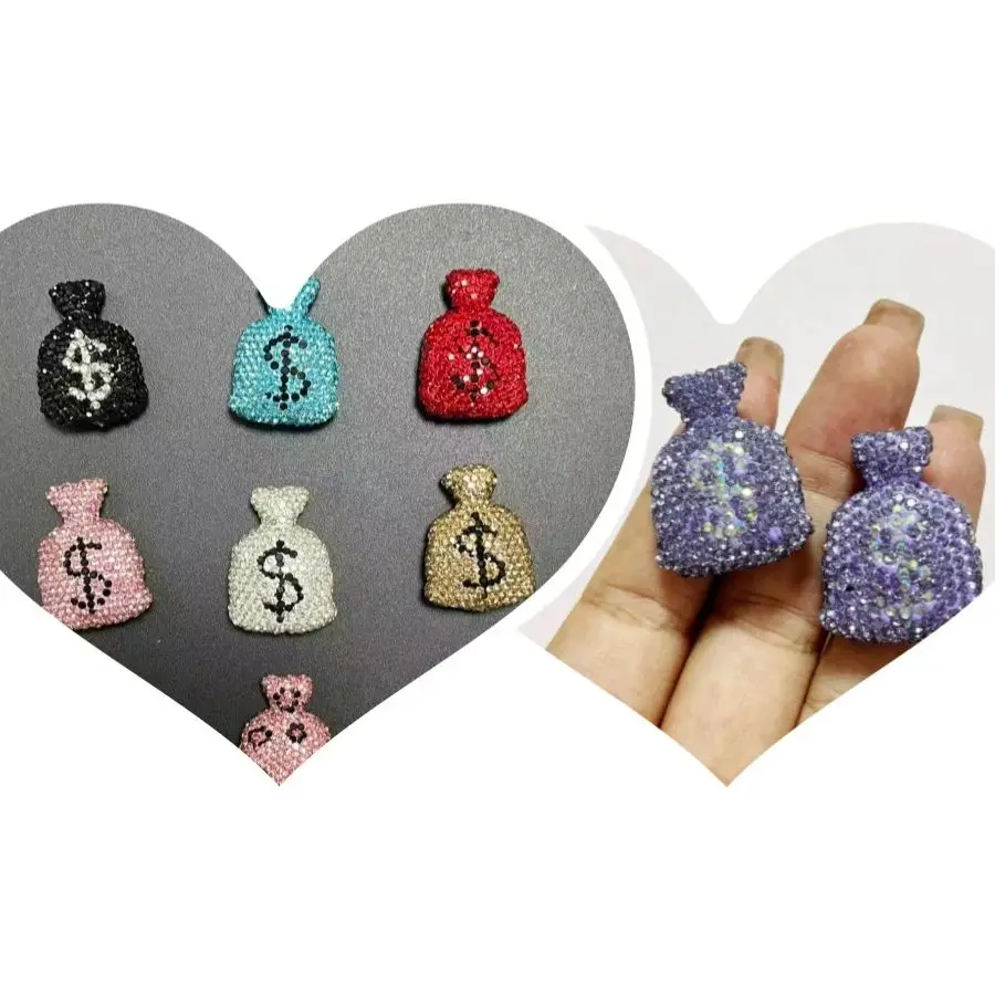 

Bling Kawaii 4 шт. Y2K осенний леопардовый узор сумка для денег розовый красный роскошный шарм со стразами 3D мусорный чехол для телефона украшения подвески