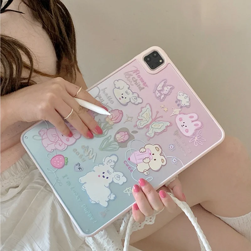 

Apple iPad Protective Case, Pink Rabbit, 11 ", iPad Pro 10, 4, 10.2", 10.5 ", Tablet, Girl, Magnetic, 2022