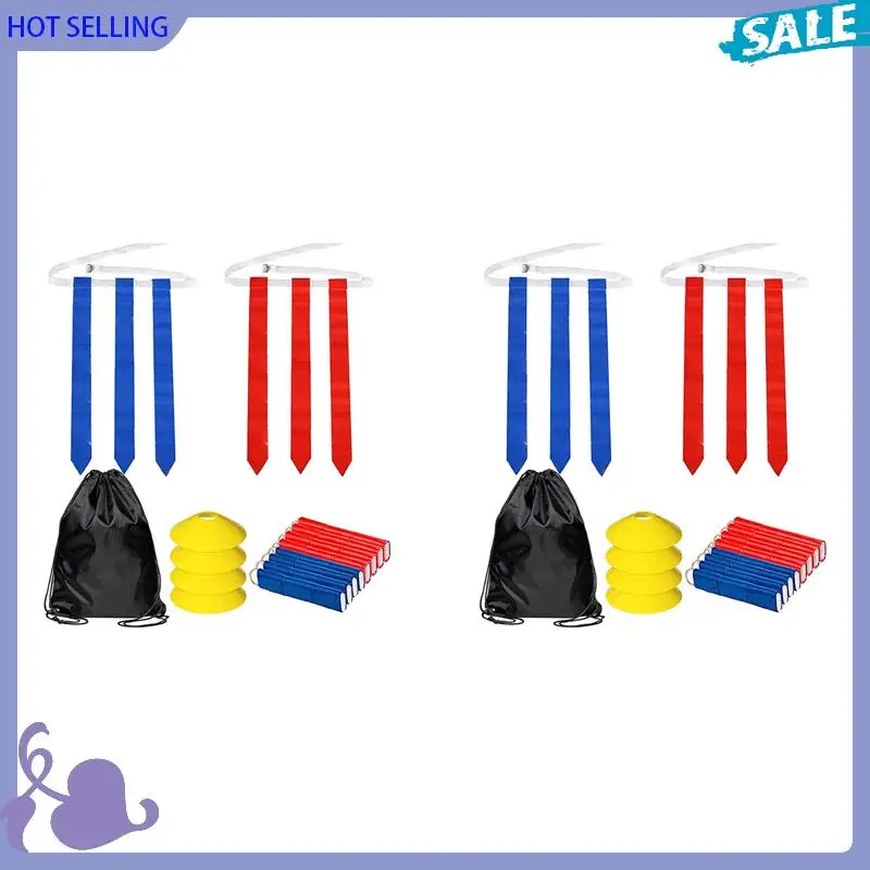 

ABVB-Flag Football Set-28Pcs Belts With 84 Flags(42 Red And 42 Blue Flags) , 8 Cones Adults Youth Flag Football Belts