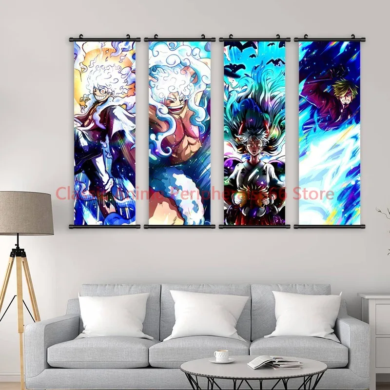 ONE PIECE Hanging Painting Roronoa Zoro Poster Anime Luffy Gear 5 Home Decoration Ace Wall Artwork Kaidou Canvas Scrolls Picture