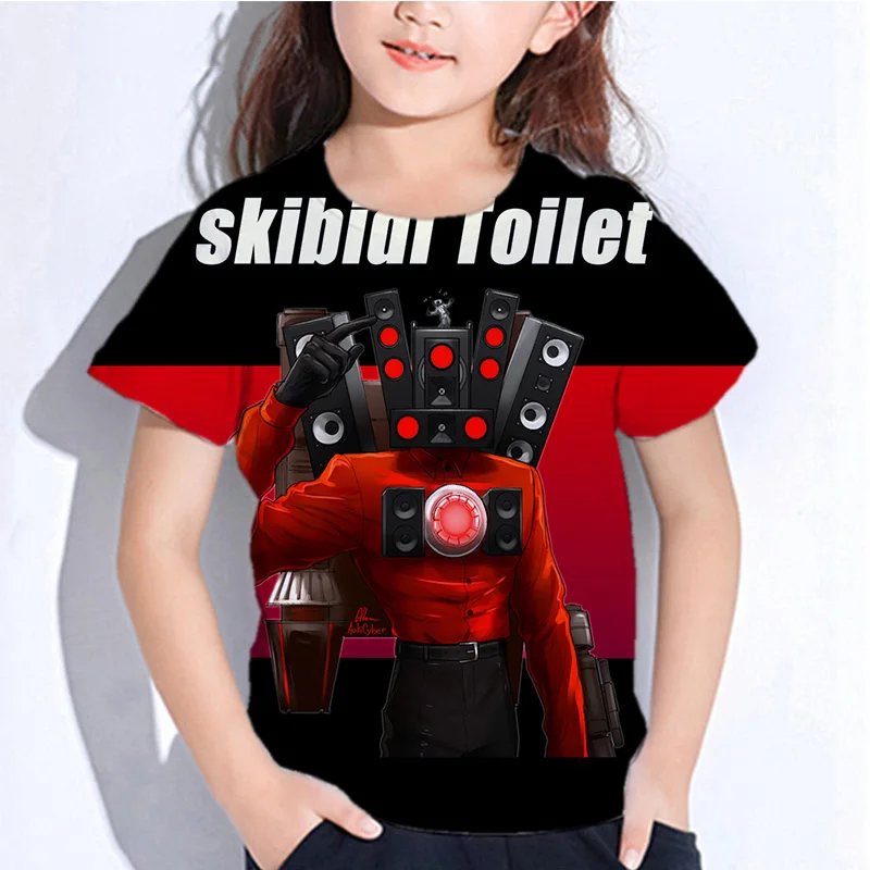 

Anime Game Skibidi Toilet T-shirt Digital Printed Clothes Cameraman Fashion Casual Street Tshirt Women's O Neck Short Sleeve Y2k
