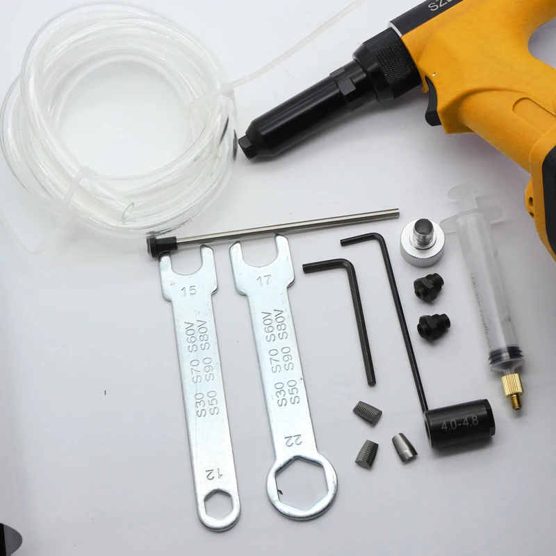 Pneumatic Air Riveter Gun Pop Blind Rivet Riveting Installation Tool Powered Setting Kit Machine