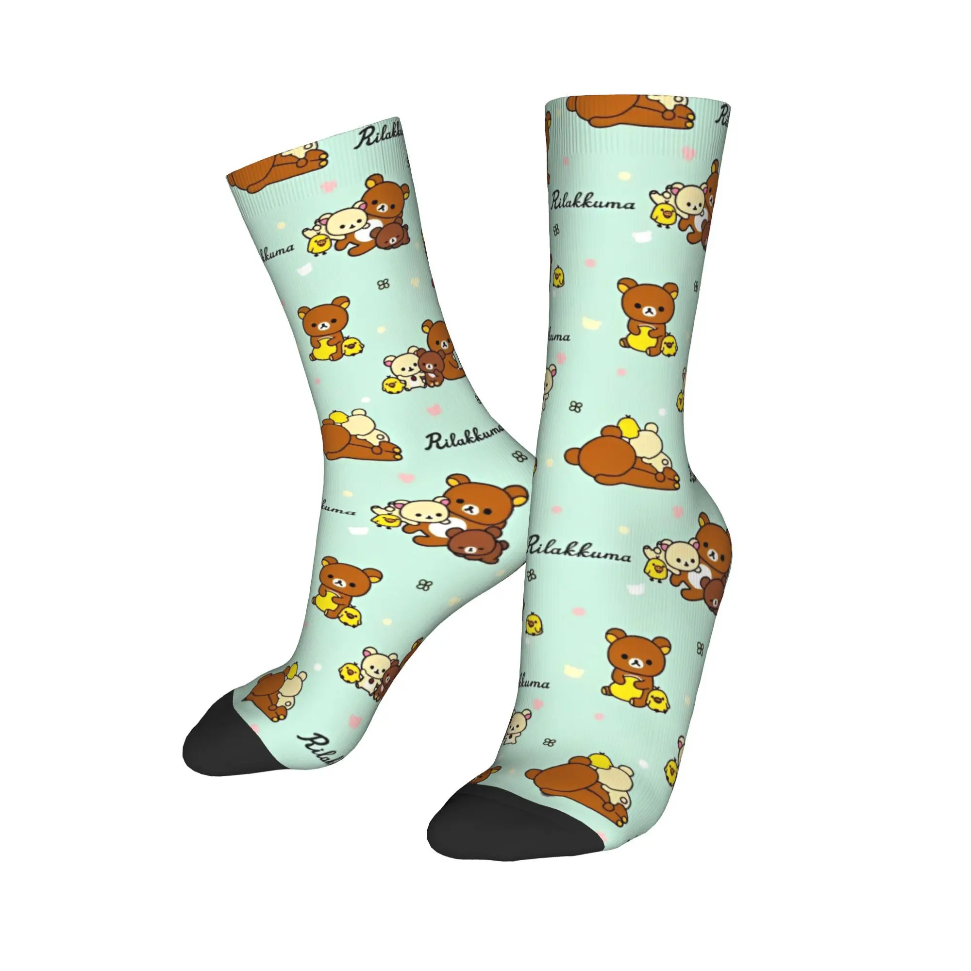 

Чулки Rilakkuma с узором, забавные носки, осенние нескользящие носки, мужские теплые мягкие носки для занятий спортом на открытом воздухе