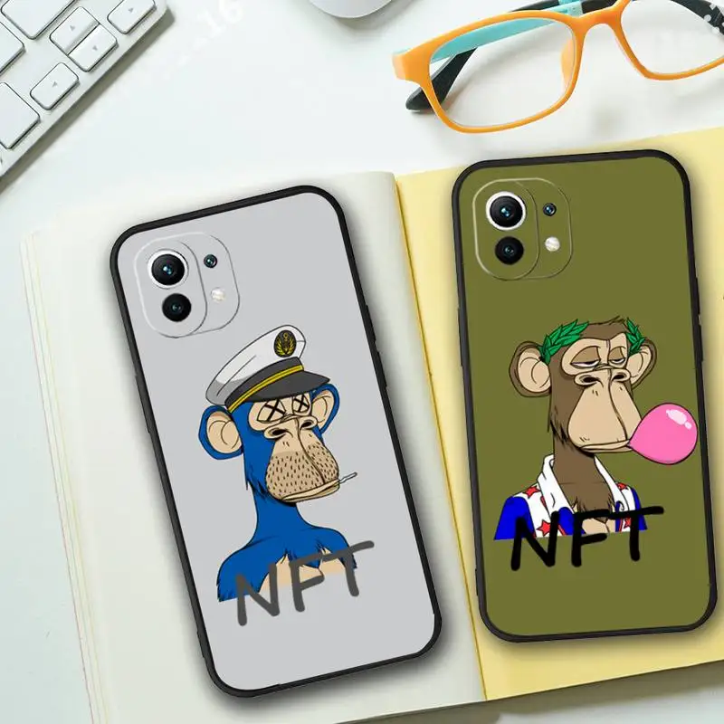 NFT Bored Ape Yacht Club Phone Case For Xiaomi Redmi Note 11 8 9 10 6 10T 9S 8T 7 5A 5 4 Pro Plus Soft Silicone Cover