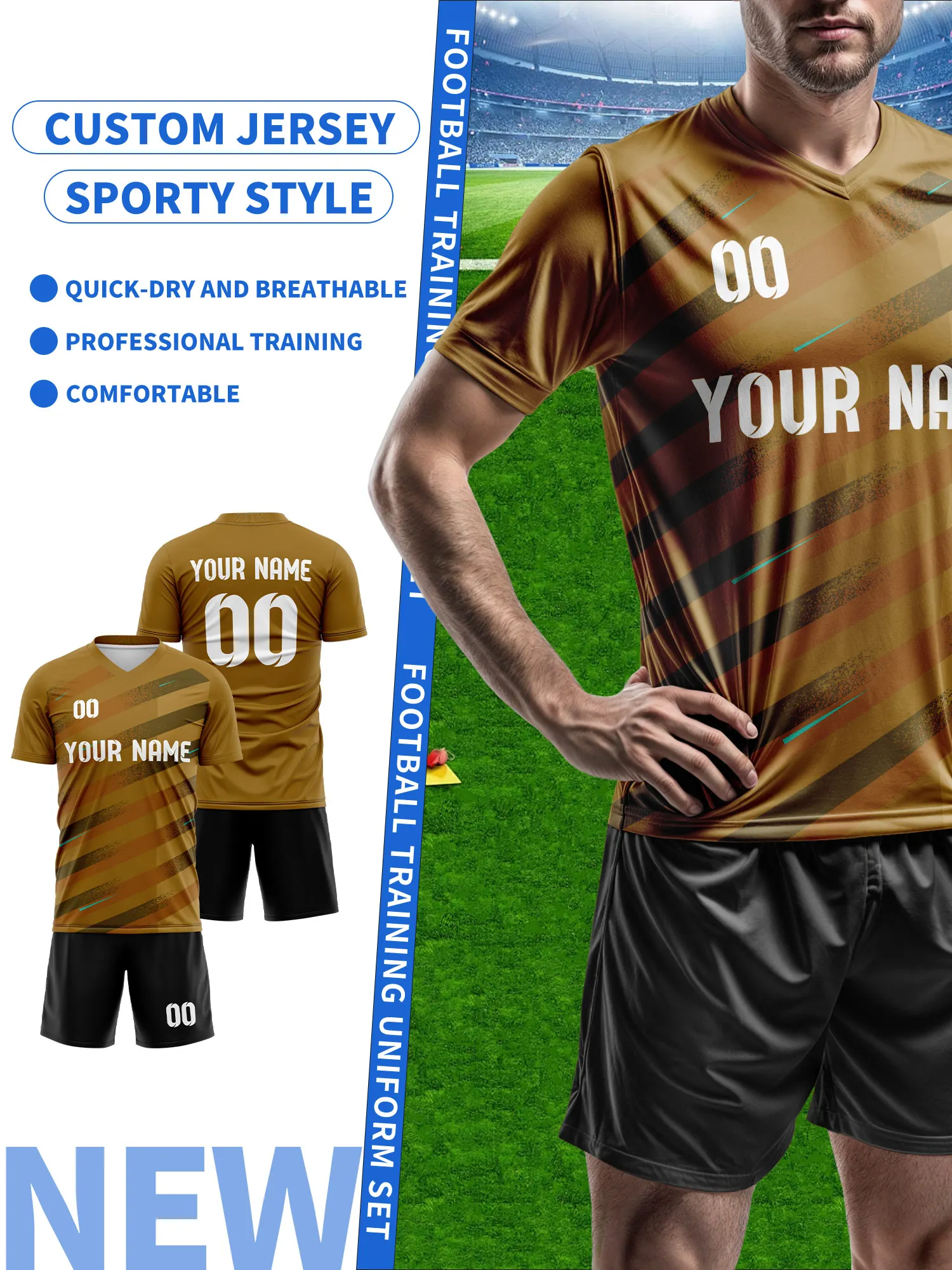 2026 Men's and Women's Customized Name and Number Sports V-Neck Jerseys, Quick-Drying, Fashionable, Sublimation Technology