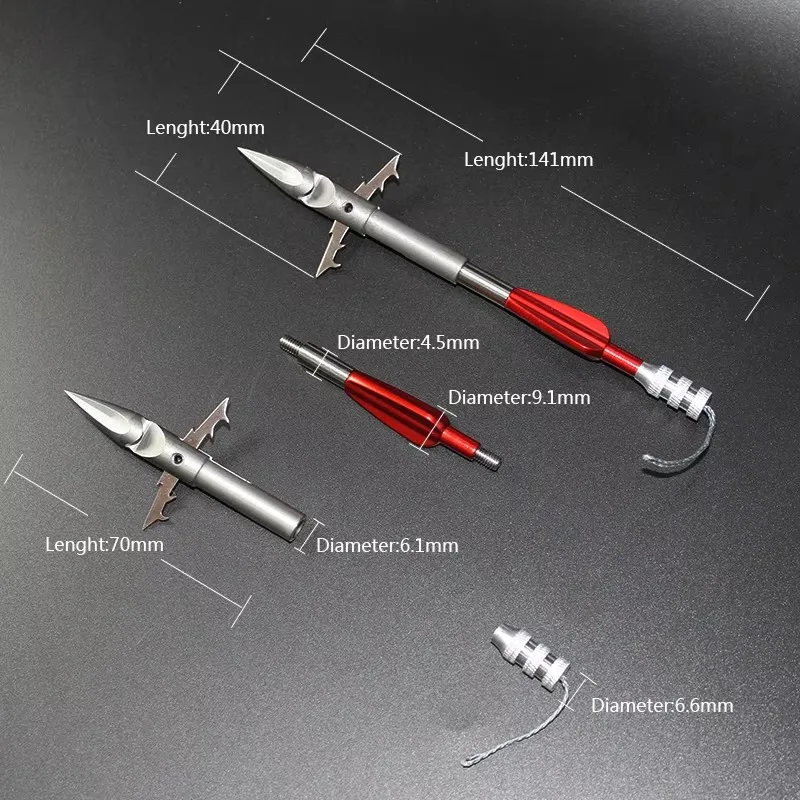 1pcs Fishing Tools  Fishing Darts Stainless Steel Barb Shooting Fishings Arrows Catapult Fishing Dart Broadhead Arrowhead Tool