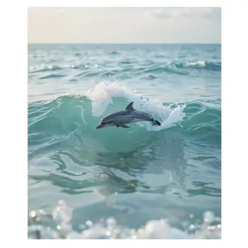 フランネルブランケット - 柔らかく軽量、オールシーズン対応、愛らしいイルカのジャンプオーシャンプリント、ソフトベビーブランケット 6 best sales イルカのブランケット - №5