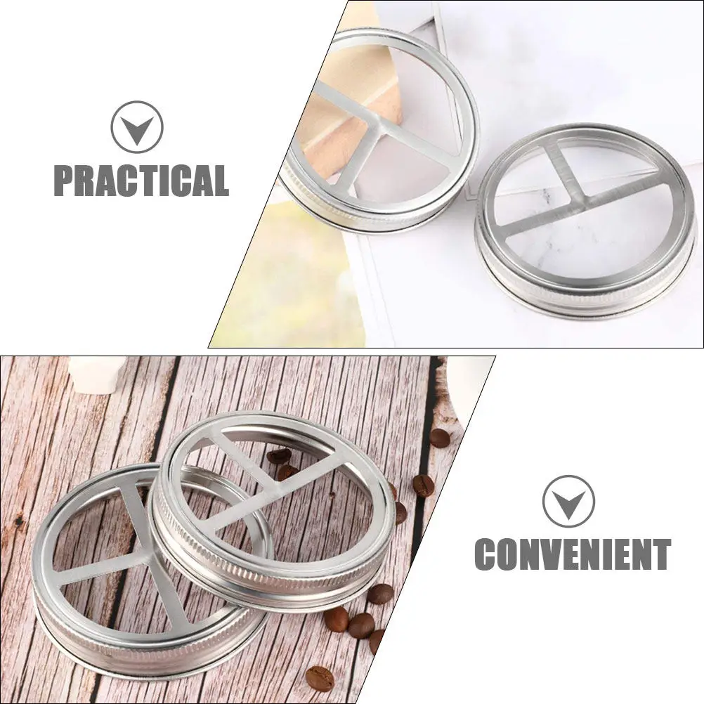 3Pcs Stainless Steel Mason Jar Toothbrush Bottle Lid Wide Mouth Reusable Divided Holder for Toothbrushes Toothpaste Razors - view 6