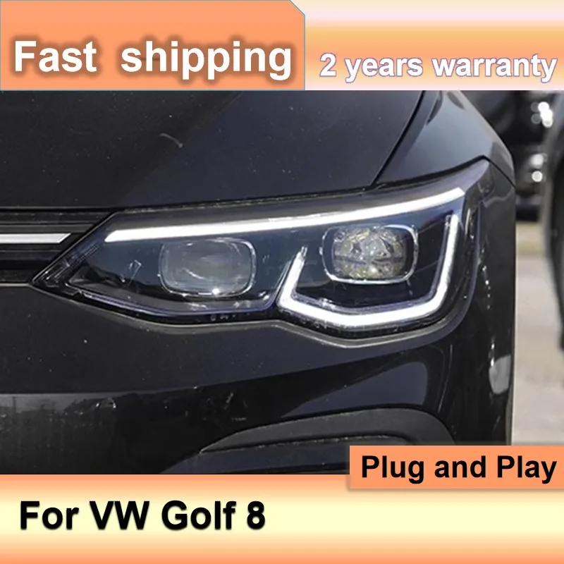 

Car Accessories for VW Golf 8 Head Lamp 2021-2024 Golf8 Headlight DRL Turn Signal Low High Beam Projector Lens