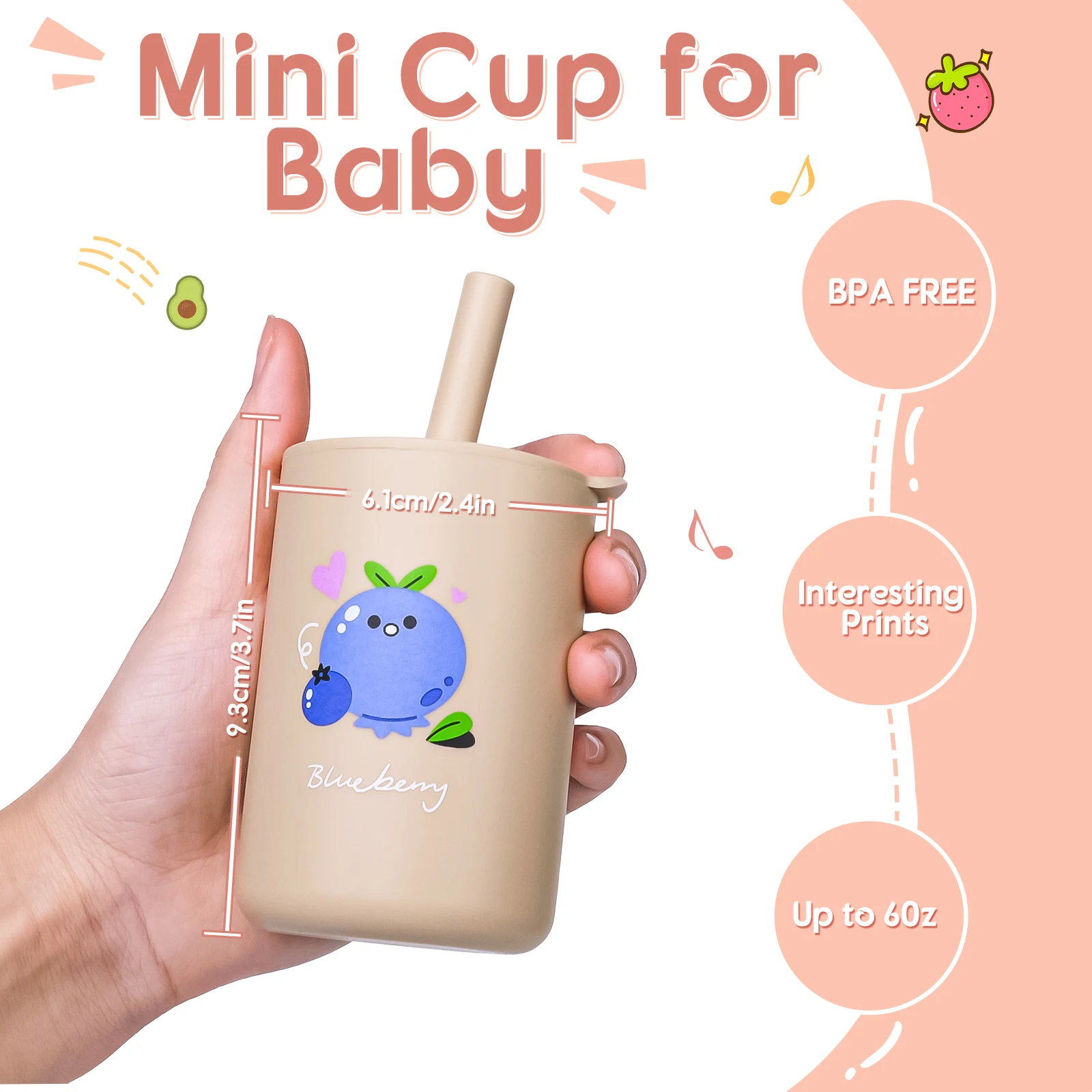 1pc 150ml Portable Children's Straw Cup 5oz Kids Beginner Drinking Cup With Silicone Straw Practical Feeding Cup For Baby image 6