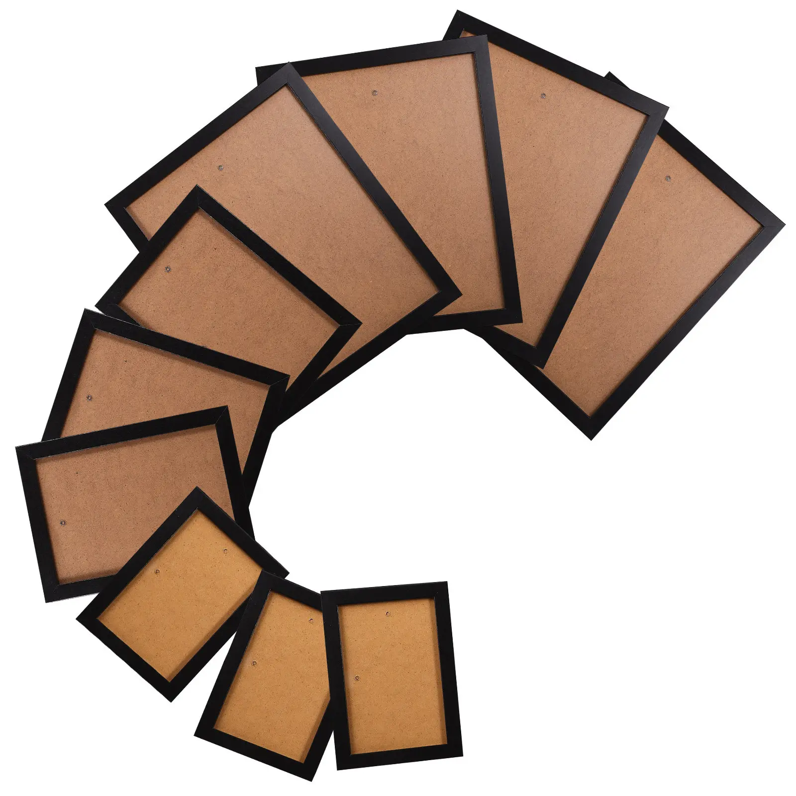10Pcs Wooden Wall Picture Frames Set Natural Unfinished DIY Hanging Photo Frames for Gallery Wall Living Room Bedroom Office